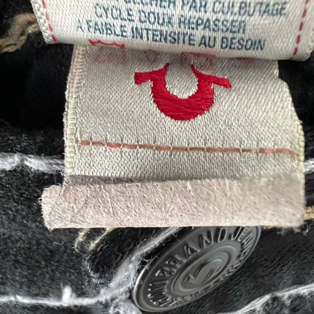 Vintage True Religion Ricky Super T Black White Stitch Made in USA 2008 Size 32